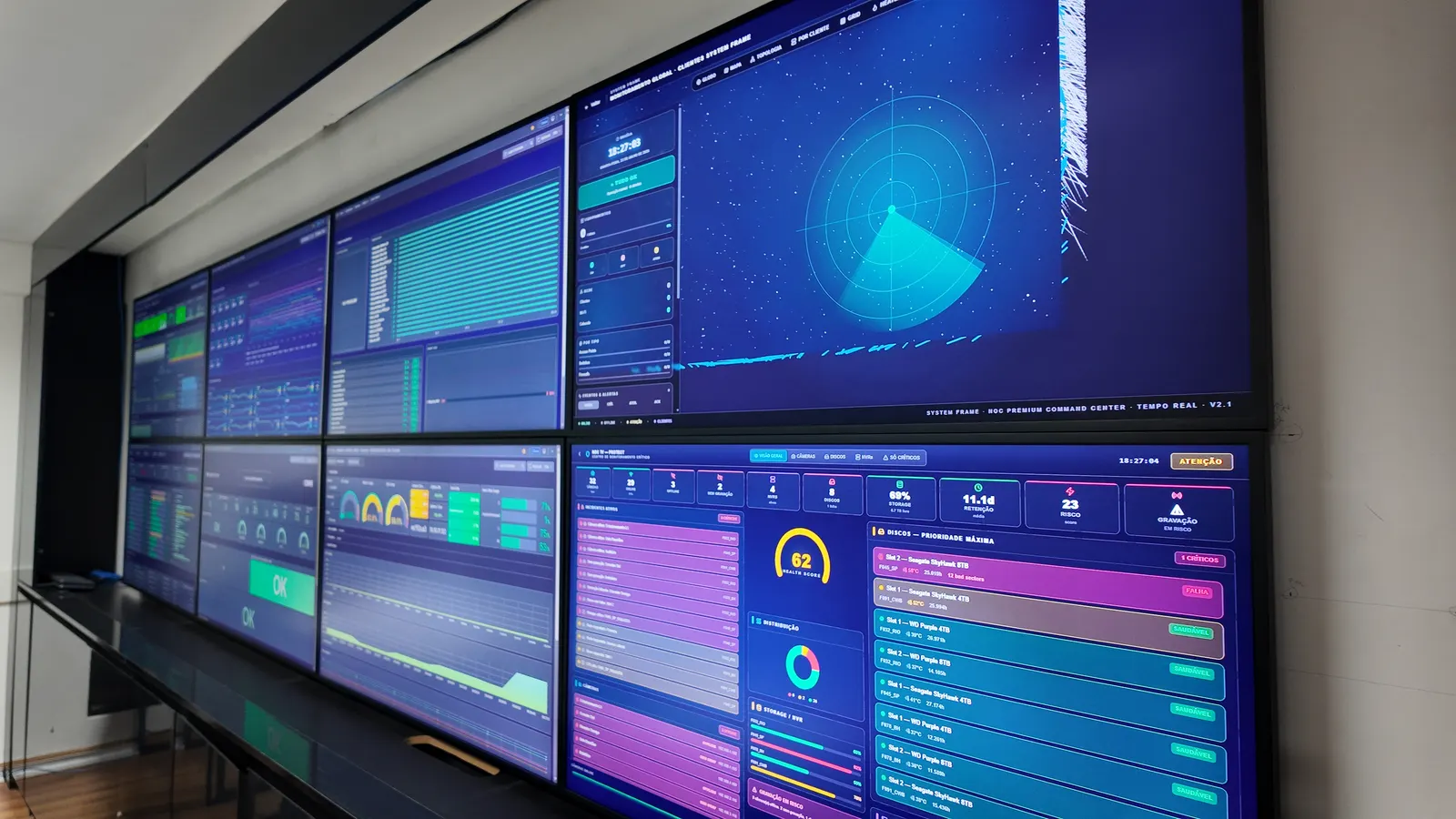 Command Center e operação NOC System Frame
